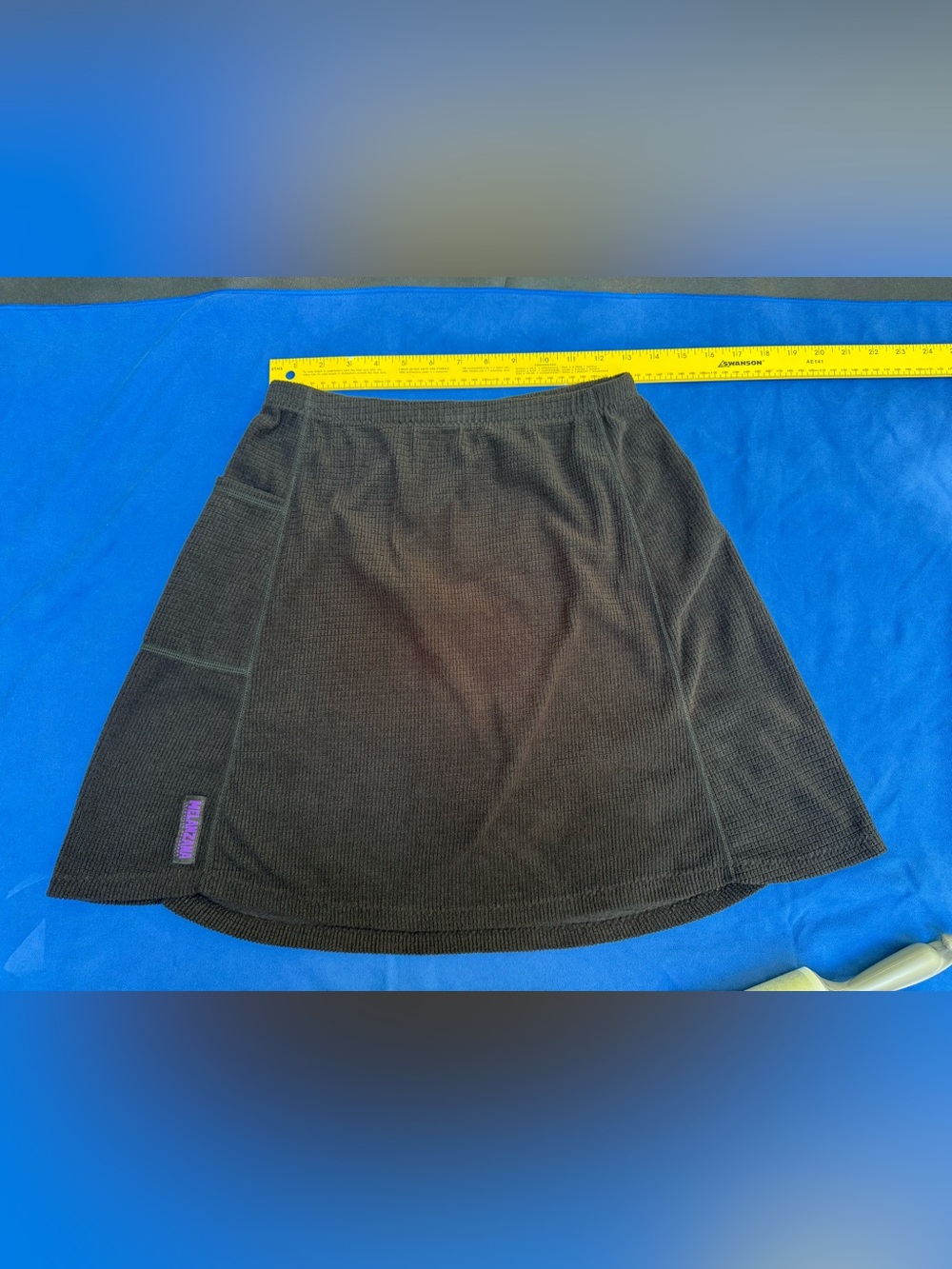 Melanzana Skirt Womens Medium Tall Black Micro Grid Fleece Side Pocket Hiking